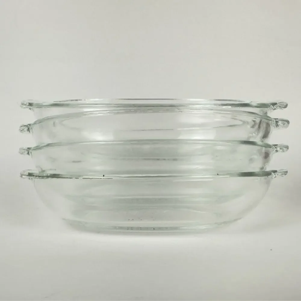 Pryex Oval Clear Glass Dish AuGratin Casserole set of 4, #B04, B05, B09, & B24